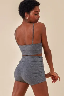 Loungewear & Sleepwear^Cosmochic Cropped Bralette & Cycle Short Set Grey
