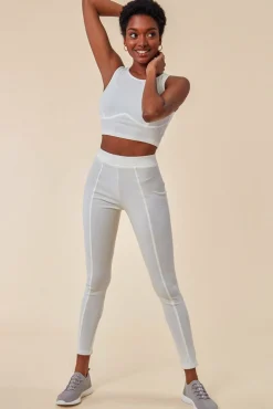 Loungewear & Sleepwear^Cosmochic High Neck Crop Top With Leggings Set White