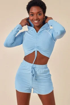 Loungewear & Sleepwear^Cosmochic Jersey Short Set With Drawstring Top Blue