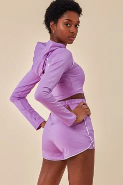 Loungewear & Sleepwear^Cosmochic Jersey Short Set With Drawstring Top Purple