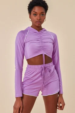 Loungewear & Sleepwear^Cosmochic Jersey Short Set With Drawstring Top Purple