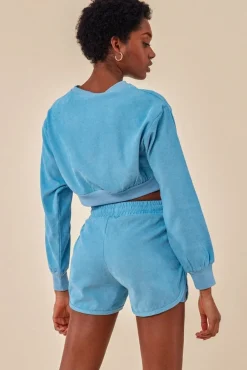 Loungewear & Sleepwear^Cosmochic Oversized Cropped Jumper & Short Set Blue