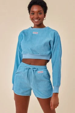 Loungewear & Sleepwear^Cosmochic Oversized Cropped Jumper & Short Set Blue
