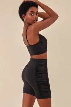 Loungewear & Sleepwear^Cosmochic Side Detail Bralette & Cycle Short Set Black