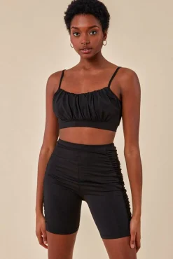 Loungewear & Sleepwear^Cosmochic Side Detail Bralette & Cycle Short Set Black