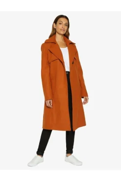 Outerwear^De La Creme Fashions Dina Lapel Collar Duster Coat With Belt