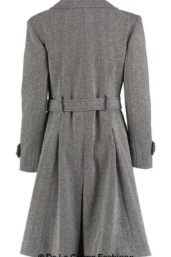 Outerwear^De La Creme Fashions Herringbone Tweed Blend Trench Coat Grey