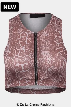Crop Tops^De La Creme Fashions Ladies Animal Print Crop Top Default