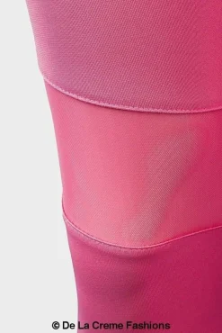 Trousers^De La Creme Fashions Mesh Panel Leggings Pink