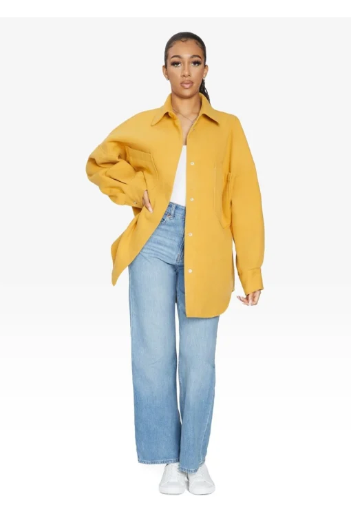 Outerwear^De La Creme Fashions Oversized Patch Pocket Shacket