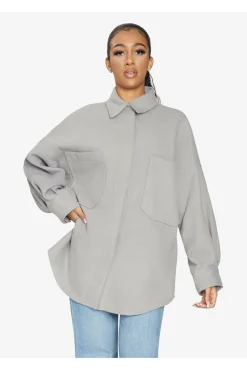 Outerwear^De La Creme Fashions Oversized Patch Pocket Shacket