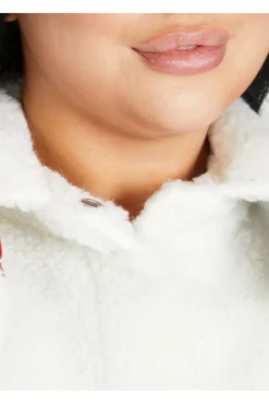 Outerwear^De La Creme Fashions Oversized Patch Pocket Borg Shacket