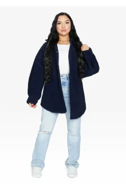 Outerwear^De La Creme Fashions Oversized Patch Pocket Borg Shacket