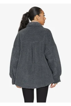 Outerwear^De La Creme Fashions Oversized Patch Pocket Borg Shacket