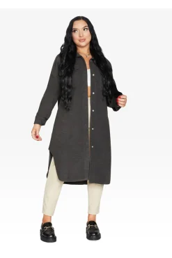Outerwear^De La Creme Fashions Oversized Longline Shacket