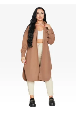 Outerwear^De La Creme Fashions Oversized Longline Shacket