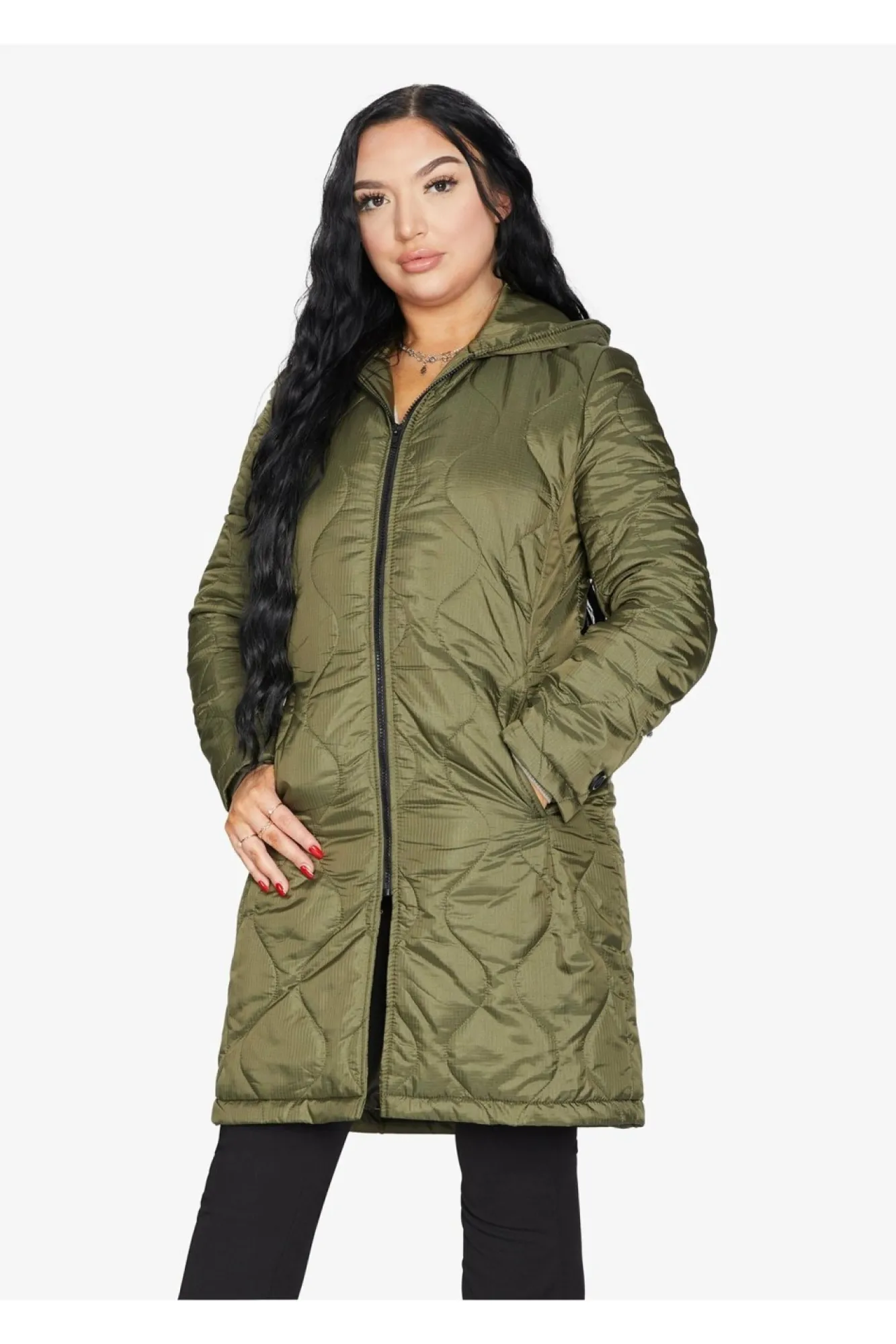 Outerwear^De La Creme Fashions Padded Quilted Down Hooded Jacket