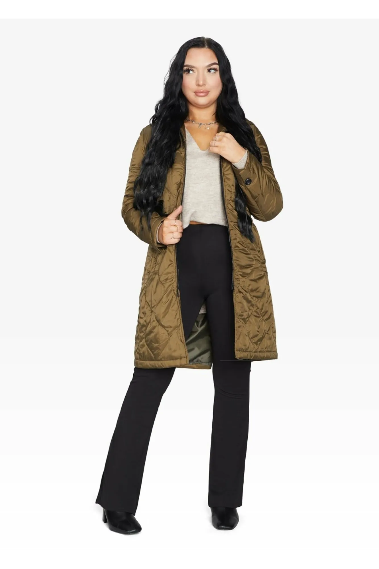 Outerwear^De La Creme Fashions Padded Quilted Down Hooded Jacket