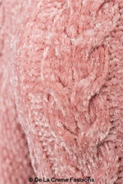 Jumpers^De La Creme Fashions Pink Roll Neck Chenille Jumper Salmonpink