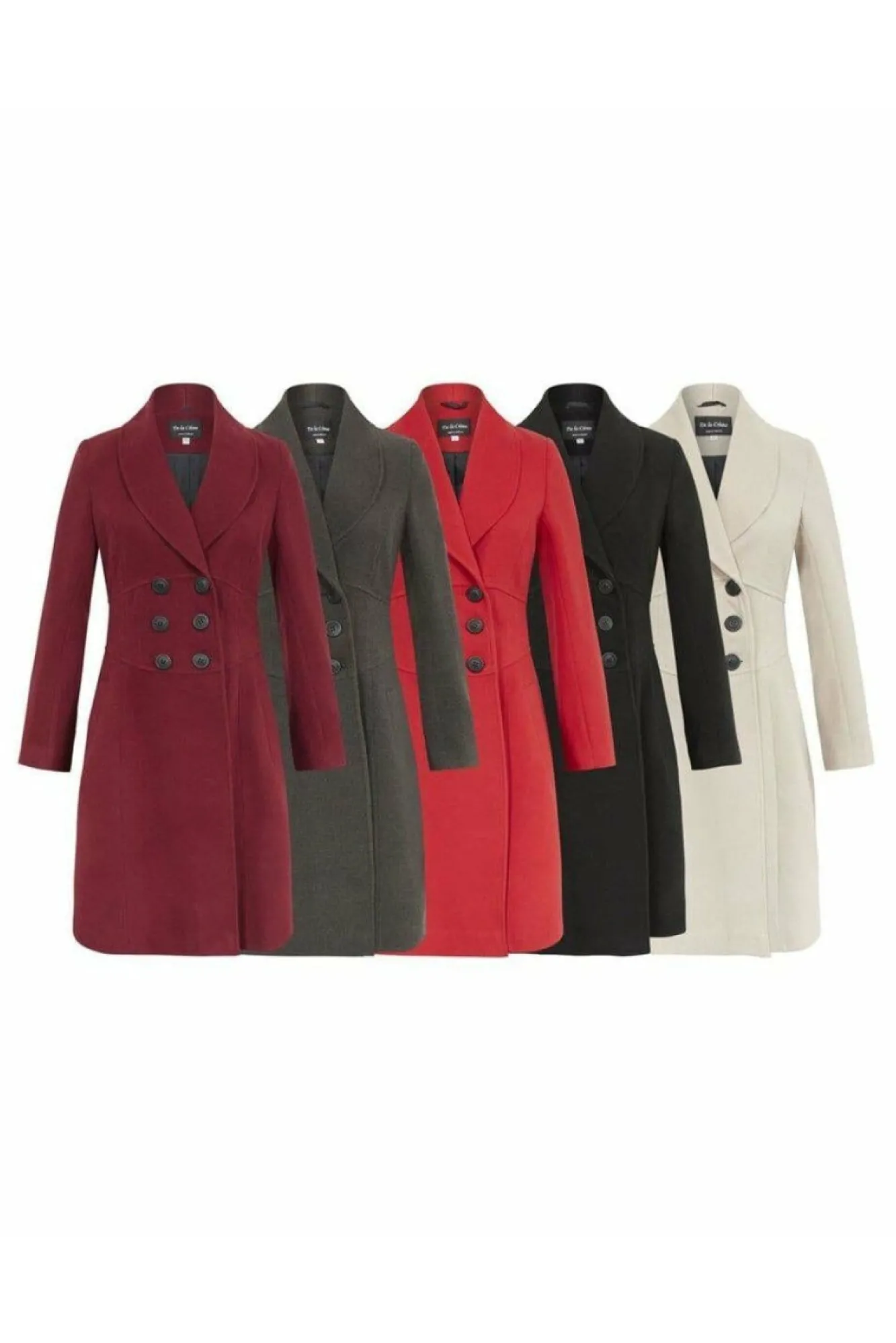 Outerwear^De La Creme Fashions Slim Fit Double Breast Roll Collar Coat