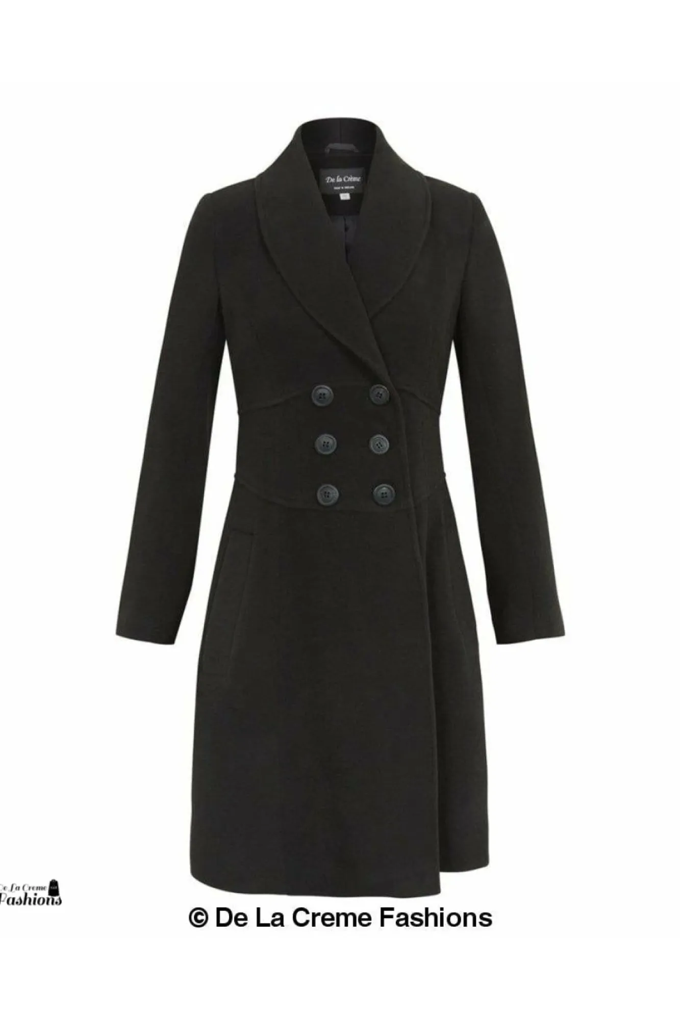 Outerwear^De La Creme Fashions Slim Fit Double Breast Roll Collar Coat