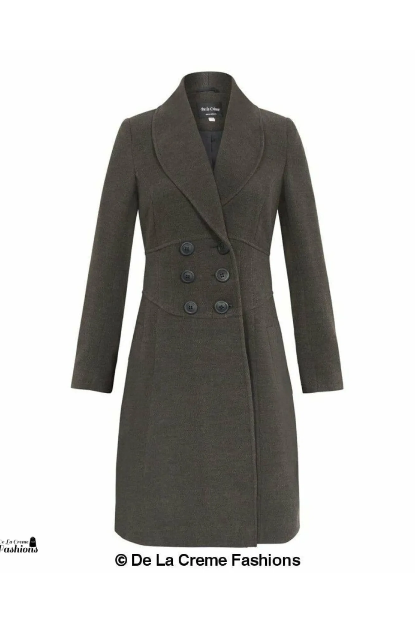 Outerwear^De La Creme Fashions Slim Fit Double Breast Roll Collar Coat