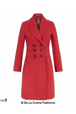 Outerwear^De La Creme Fashions Slim Fit Double Breast Roll Collar Coat