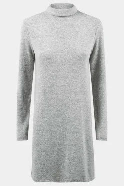 Jumpers^De La Creme Fashions Soft Fleece Jumper Dress Grey
