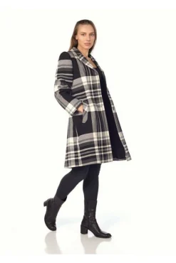 Outerwear^De La Creme Fashions Tartan Check Single Breasted Coat