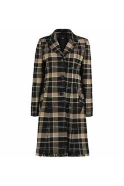 Outerwear^De La Creme Fashions Tartan Check Single Breasted Coat