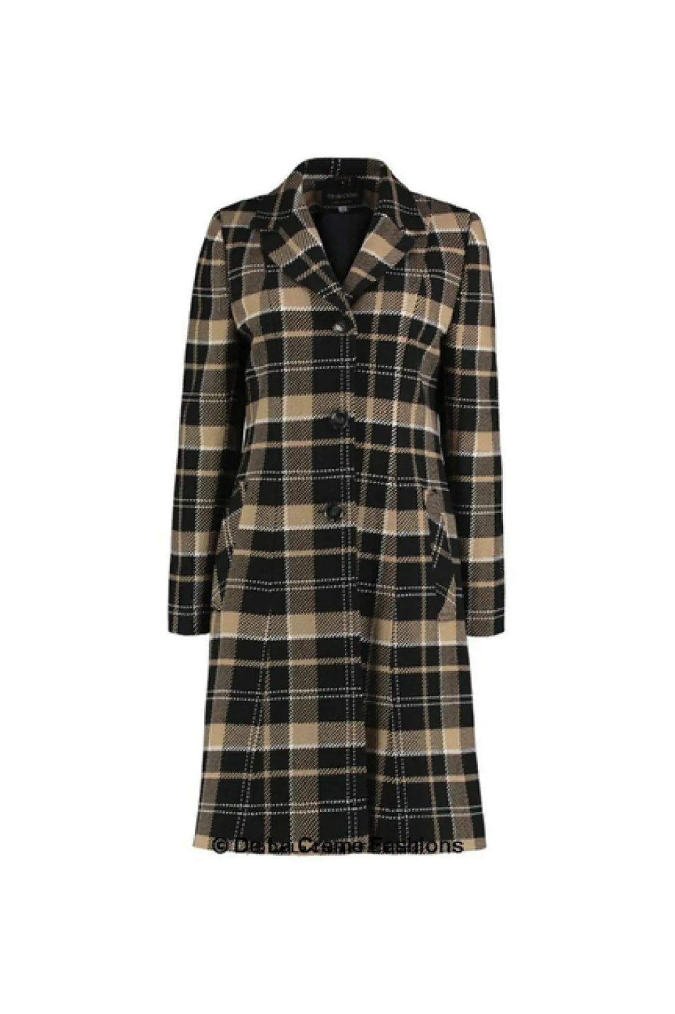 Outerwear^De La Creme Fashions Tartan Check Single Breasted Coat