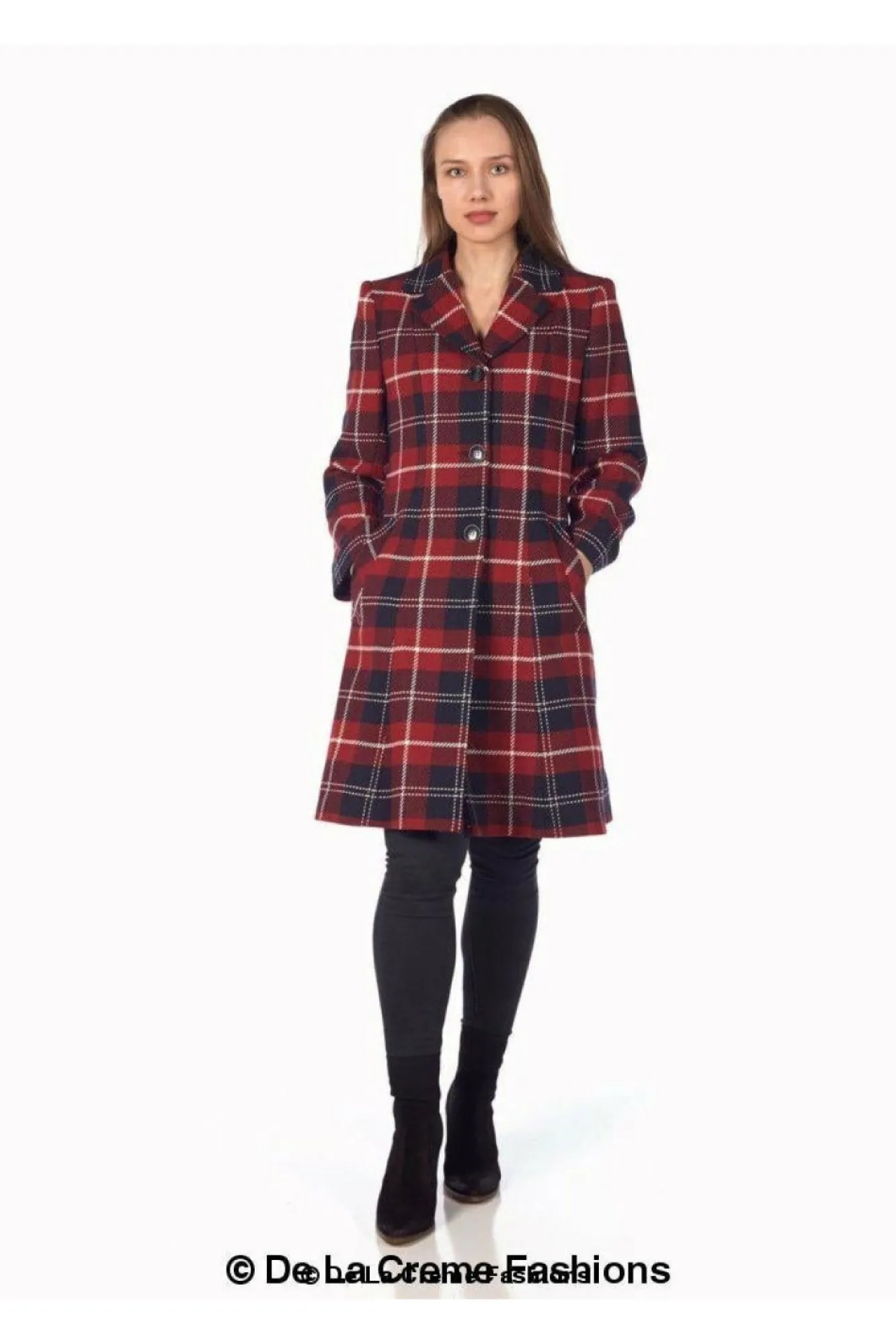 Outerwear^De La Creme Fashions Tartan Check Single Breasted Coat