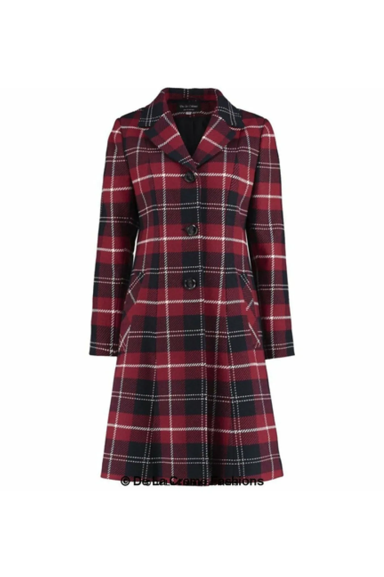 Outerwear^De La Creme Fashions Tartan Check Single Breasted Coat