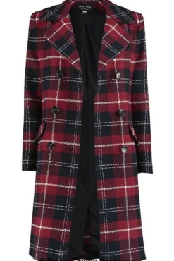 Outerwear^De La Creme Fashions Tartan Check Double Breasted Coat
