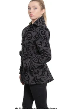 Outerwear^De La Creme Fashions Tribal Print Double Breasted Short Coat