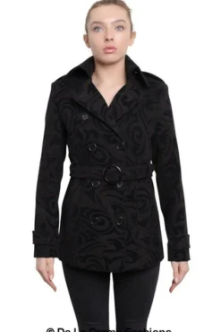 Outerwear^De La Creme Fashions Tribal Print Double Breasted Short Coat