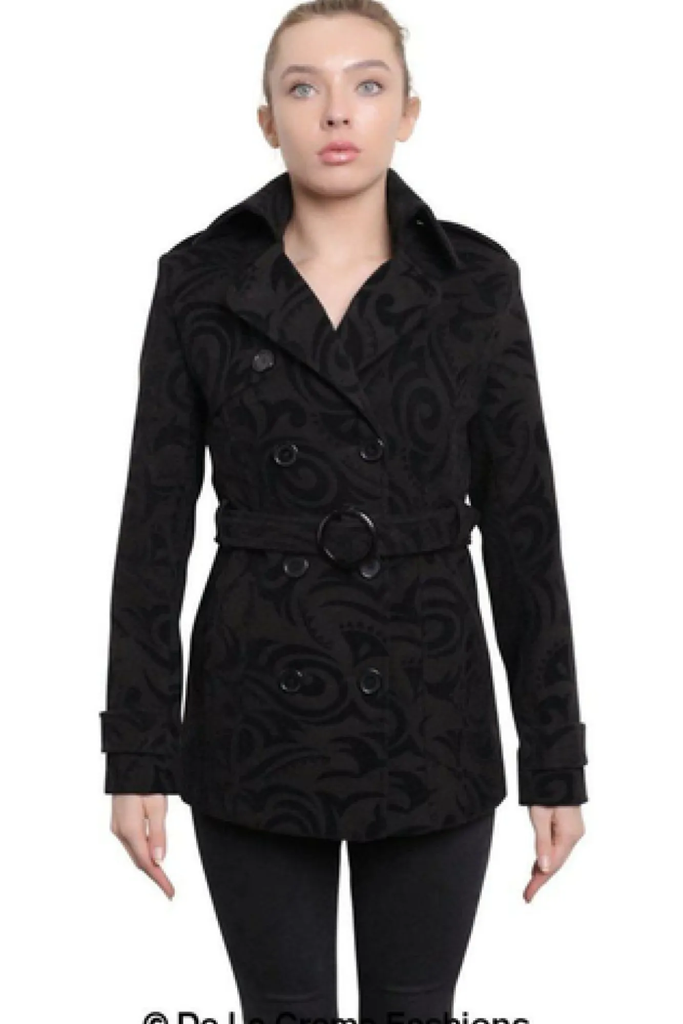 Outerwear^De La Creme Fashions Tribal Print Double Breasted Short Coat