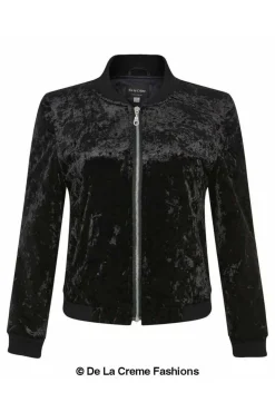 Outerwear^De La Creme Fashions Velvet Zip-Thru Varsity Bomber Jacket