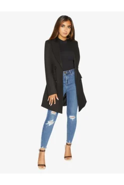 Outerwear^De La Creme Fashions Womens Double Breasted Longline Blazer