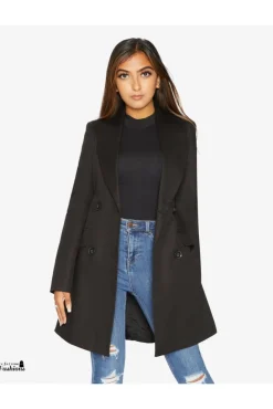 Outerwear^De La Creme Fashions Womens Double Breasted Longline Blazer