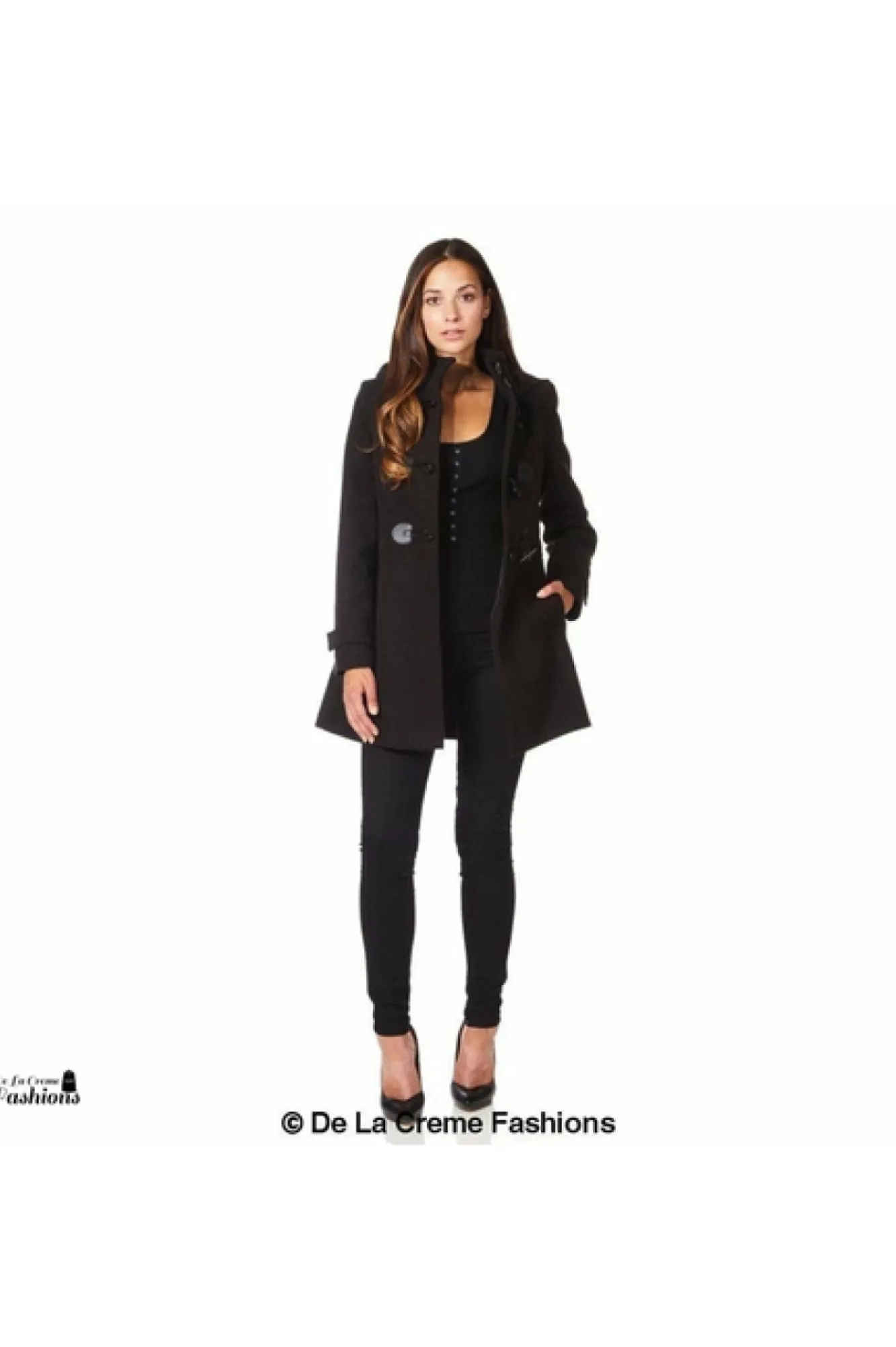 Outerwear^De La Creme Fashions Womens Hooded Zip Toggle Fastened Coat Default