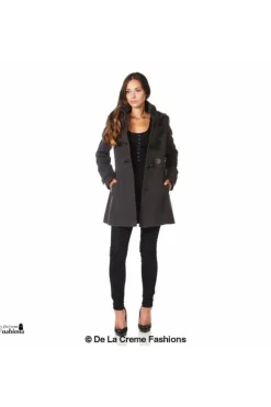 Outerwear^De La Creme Fashions Womens Hooded Zip Toggle Fastened Coat Default