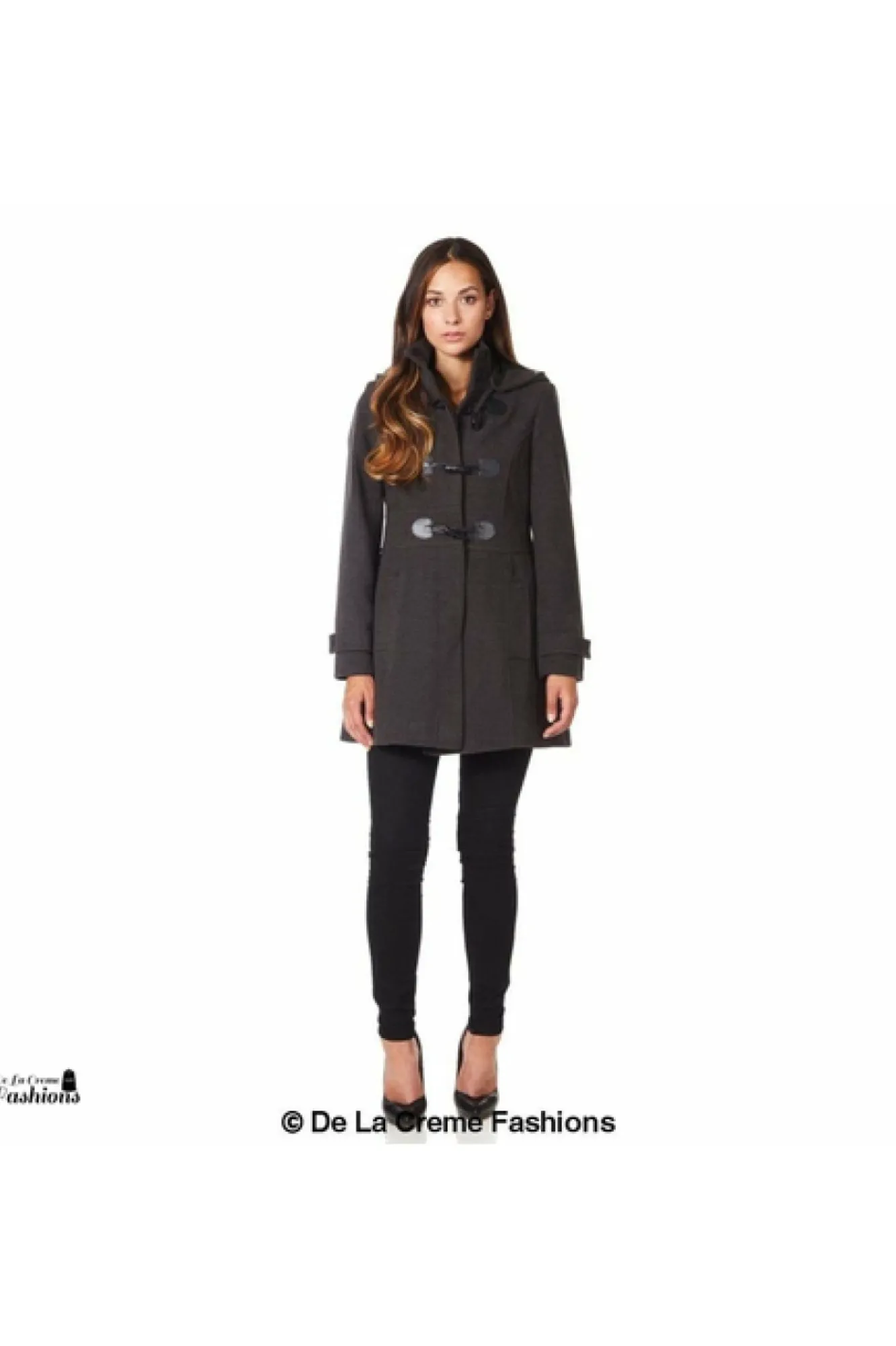 Outerwear^De La Creme Fashions Womens Hooded Zip Toggle Fastened Coat Default