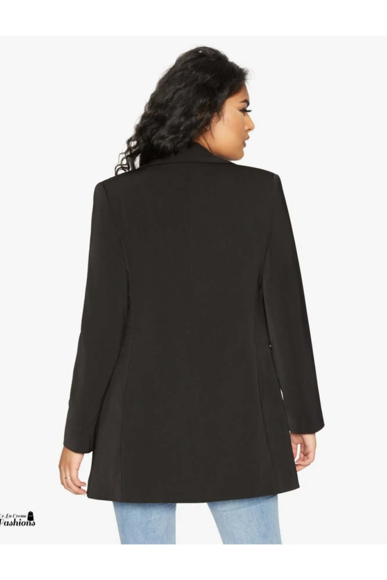 Outerwear^De La Creme Fashions Womens Curved Hem Longline Blazer