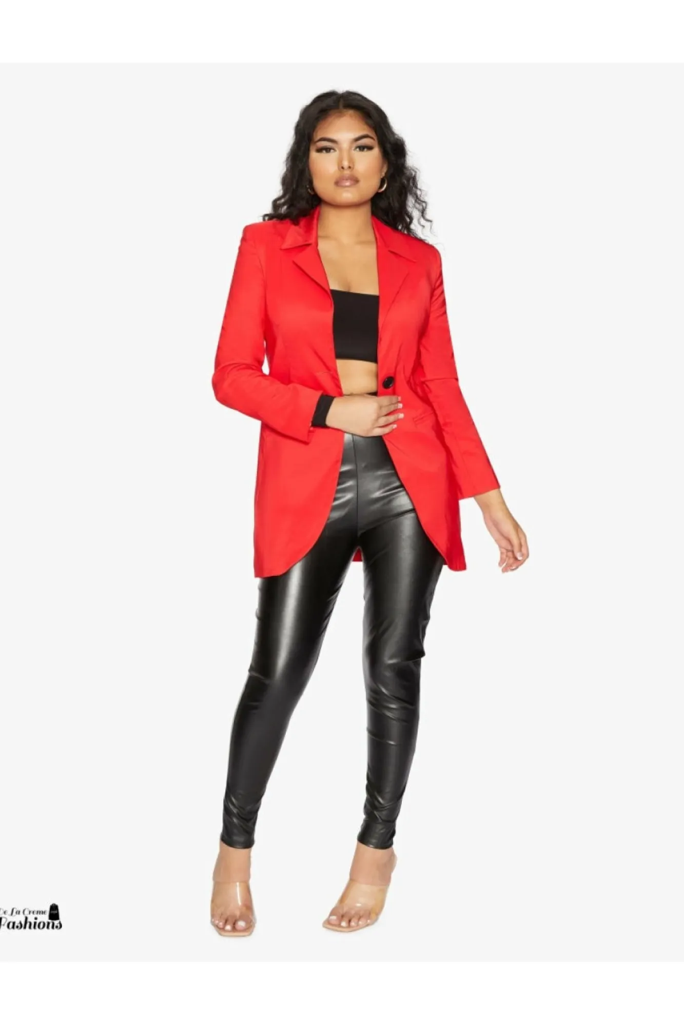 Outerwear^De La Creme Fashions Womens Curved Hem Longline Blazer