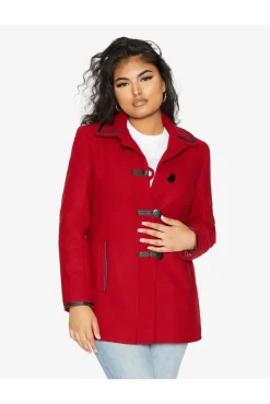 Outerwear^De La Creme Fashions Wool Blend Contrast Trim Coat