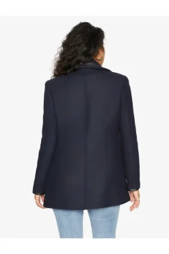 Outerwear^De La Creme Fashions Wool Blend Contrast Trim Coat