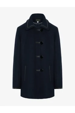 Outerwear^De La Creme Fashions Wool Blend Contrast Trim Coat