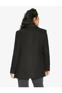Outerwear^De La Creme Fashions Wool Blend Contrast Trim Coat