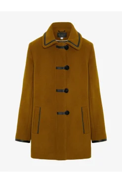 Outerwear^De La Creme Fashions Wool Blend Contrast Trim Coat